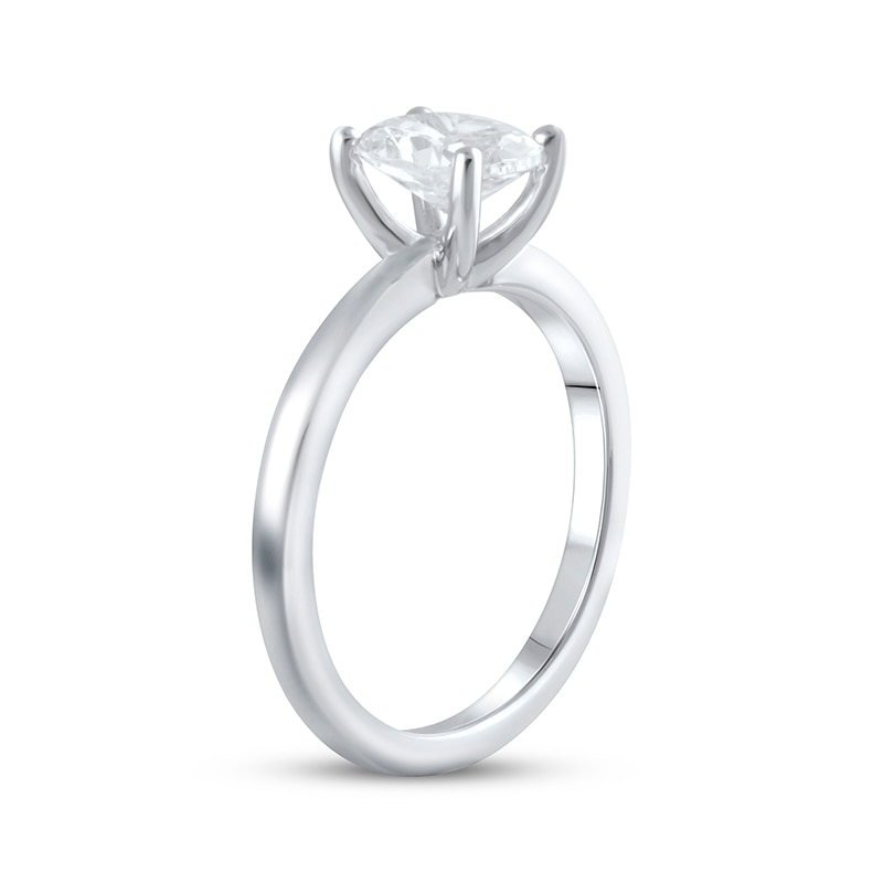 Main Image 2 of Previously Owned Lab-Grown Diamonds Oval-Cut Solitaire Engagement Ring 1-1/2 ct tw 14K White Gold (F/SI2)