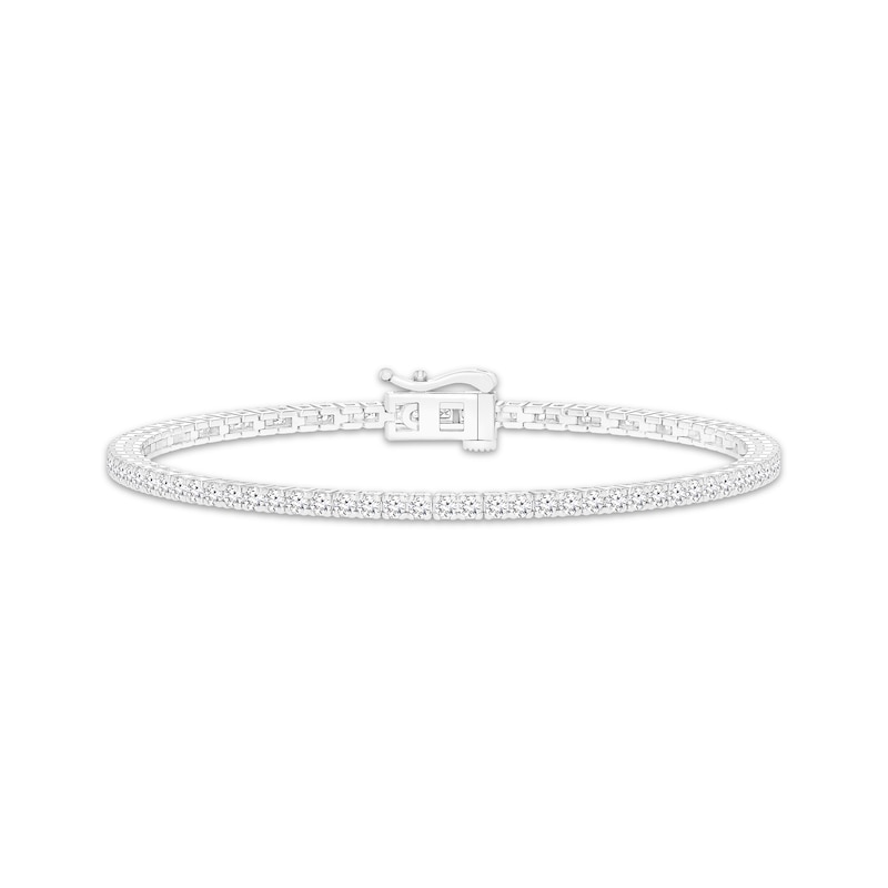 Main Image 1 of Previously Owned Lab-Grown Diamond Tennis Bracelet 2-1/2 ct tw 10K White Gold 7.25"