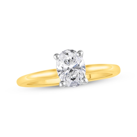 Previously Owned Lab-Grown Diamonds Oval-Cut Solitaire Engagement Ring 1 ct tw 14K Yellow Gold (F/VS2)