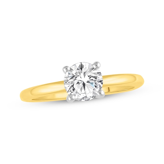 Previously Owned Lab-Grown Diamonds Round-Cut Solitaire Engagement Ring 1 ct tw 14K Yellow Gold (F/VS2)