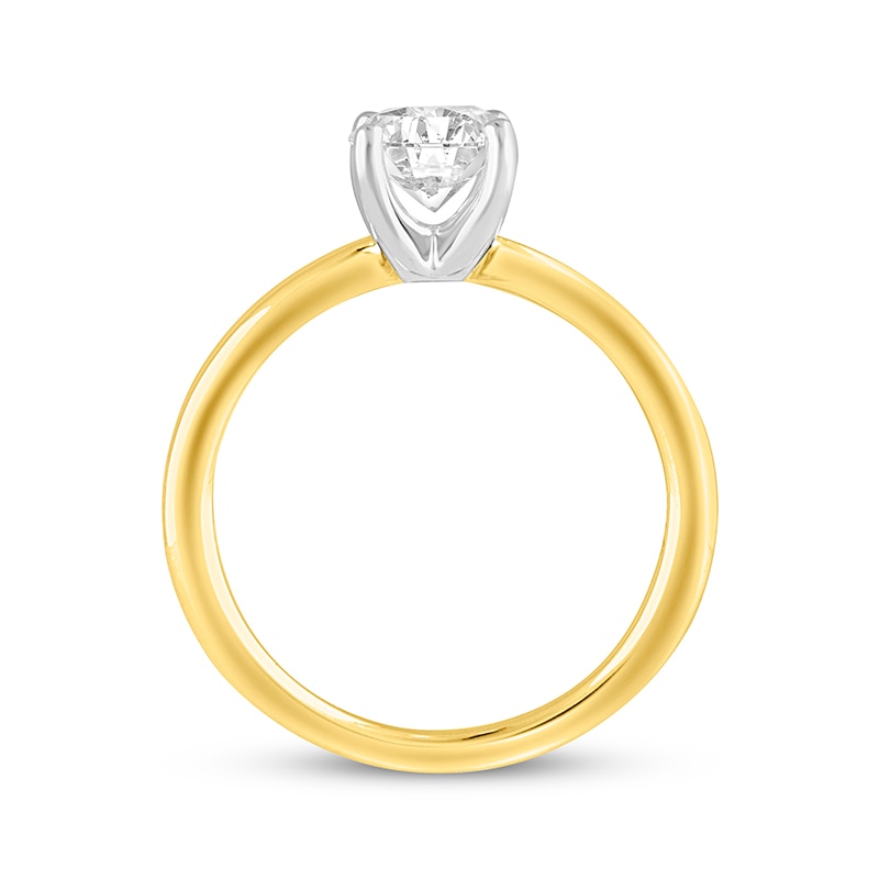 Main Image 3 of Previously Owned Lab-Grown Diamonds Round-Cut Solitaire Engagement Ring 1 ct tw 14K Yellow Gold (F/VS2)