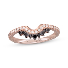 Previously Owned Neil Lane Black & White Diamond Wedding Band 3/8 ct tw Round-cut 14K Rose Gold