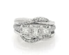 Thumbnail Image 1 of Previously Owned Princess-Cut Diamond Three-Stone Bridal Set 1-1/5 ct tw 14K White Gold Size 4.75