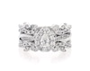Thumbnail Image 1 of Previously Owned Pear-Shaped Diamond Halo Swirl Bridal Set 7/8 ct tw 14K White Gold Size 4.75