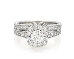 Previously Owned Neil Lane Round-Cut Diamond Bridal Set 1-1/2 ct tw 14K White Gold Size 7.25