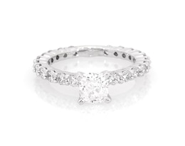 Previously Owned Cushion Cut Diamond Engagement Ring 1-1/4 ct tw 14K White Gold Size 3.25