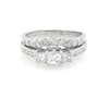 Thumbnail Image 1 of Previously Owned Princess-Cut Diamond Three-Stone Bridal Set 1-1/3 ct tw 14K White Gold Size 6.75