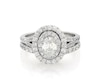 Thumbnail Image 1 of Previously Owned Neil Lane Oval-Cut Diamond Double Halo Bridal Set 1-1/2 ct tw 14K White Gold Size 4.75