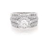 Thumbnail Image 1 of Previously Owned Round-Cut Diamond Halo Bridal Set 1 ct tw 14K White Gold Size 4