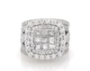 Thumbnail Image 1 of Previously Owned Princess & Round-Cut Multi-Diamond Bridal Set 3-3/8 ct tw 14K White Gold Size 6