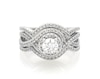 Thumbnail Image 1 of Previously Owned Round-Cut Diamond Halo Bridal Set 1 ct tw 14K White Gold Size 6.5