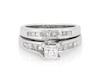 Thumbnail Image 1 of Previously Owned Princess-Cut Diamond Bridal Set 1-1/5 ct tw 14K White Gold Size 5