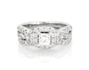 Thumbnail Image 1 of Previously Owned THE LEO Diamond Princess-Cut Halo Bridal Set 1-5/8 ct tw 14K White Gold Size 4.75