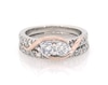 Thumbnail Image 1 of Previously Owned Round-Cut Diamond Two-Stone Bridal Set 1-1/3 ct tw 14K Two-Tone Gold Size 6.75