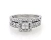 Thumbnail Image 1 of Previously Owned Princess-Cut Quad Diamond Bridal Set 3/4 ct tw 14K White Gold Size 4.25