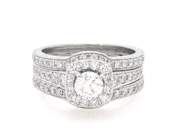 Previously Owned Neil Lane Round-Cut Diamond Bridal Set 1-3/4 ct tw 14K White Gold Size 7.75