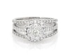Thumbnail Image 1 of Previously Owned Round-Cut Diamond Double Halo Bridal Set 7/8 ct tw 14K White Gold Size 6.5