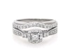 Thumbnail Image 1 of Previously Owned Princess-Cut Diamond Halo Bridal Set 5/8 ct tw 14K White Gold Size 7.25