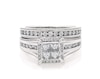 Thumbnail Image 1 of Previously Owned Princess-Cut Quad Diamond Bridal Set 7/8 ct tw 14K White Gold Size 6