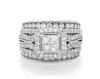 Thumbnail Image 1 of Previously Owned Princess-Cut Quad Diamond Bridal Set 1-7/8 ct tw 14K White Gold Size 8