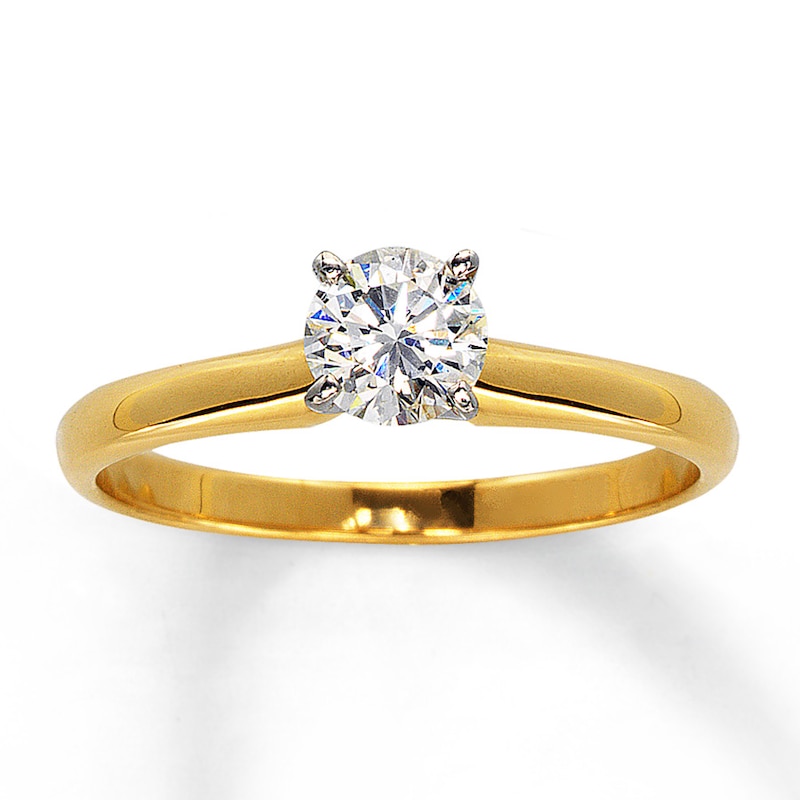 Main Image 1 of Previously Owned Diamond Solitaire Ring 1/2ct tw 14K Yellow Gold