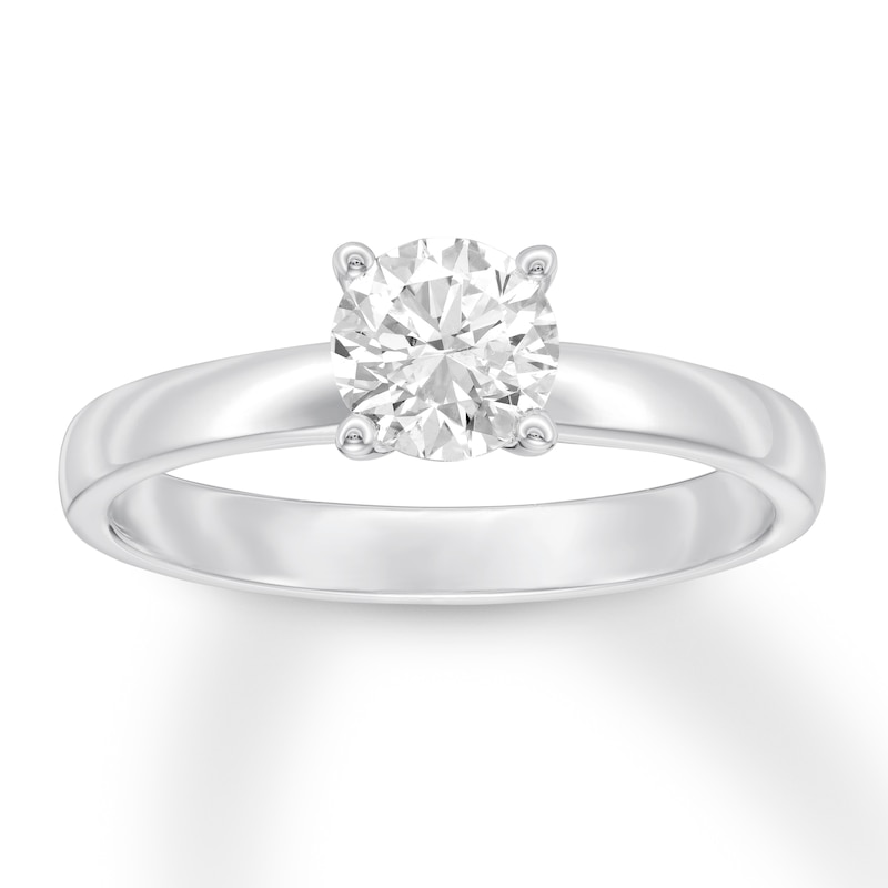 Main Image 1 of Previously Owned Certified Diamond Solitaire 3/4 Carat Round-cut 14K White Gold (I/SI2)