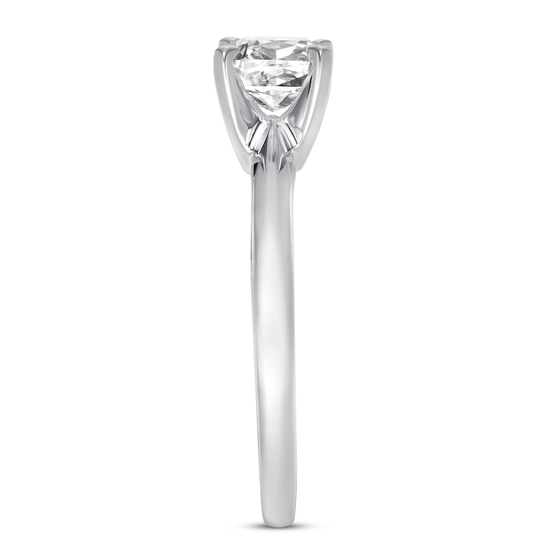 Main Image 3 of Previously Owned Certified Diamond Solitaire 1 Carat Cushion-cut 14K White Gold (I/I1)