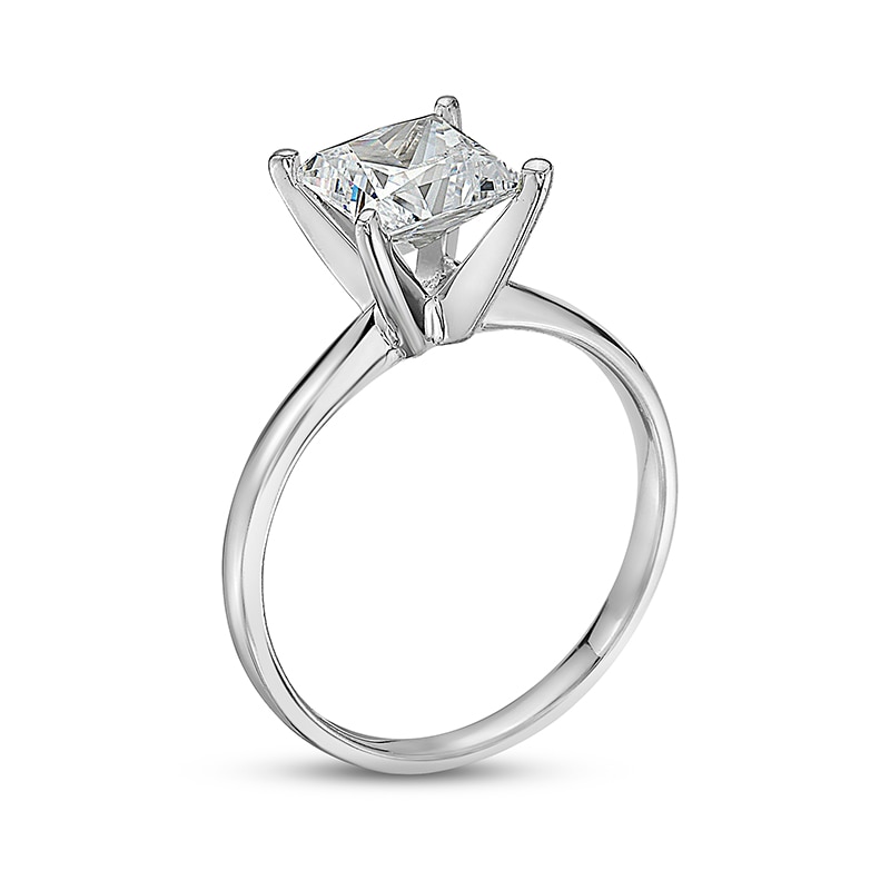 Main Image 2 of Previously Owned Certified Diamond Ring 1-1/2 carats Princess-cut 14K White Gold (I/I2)