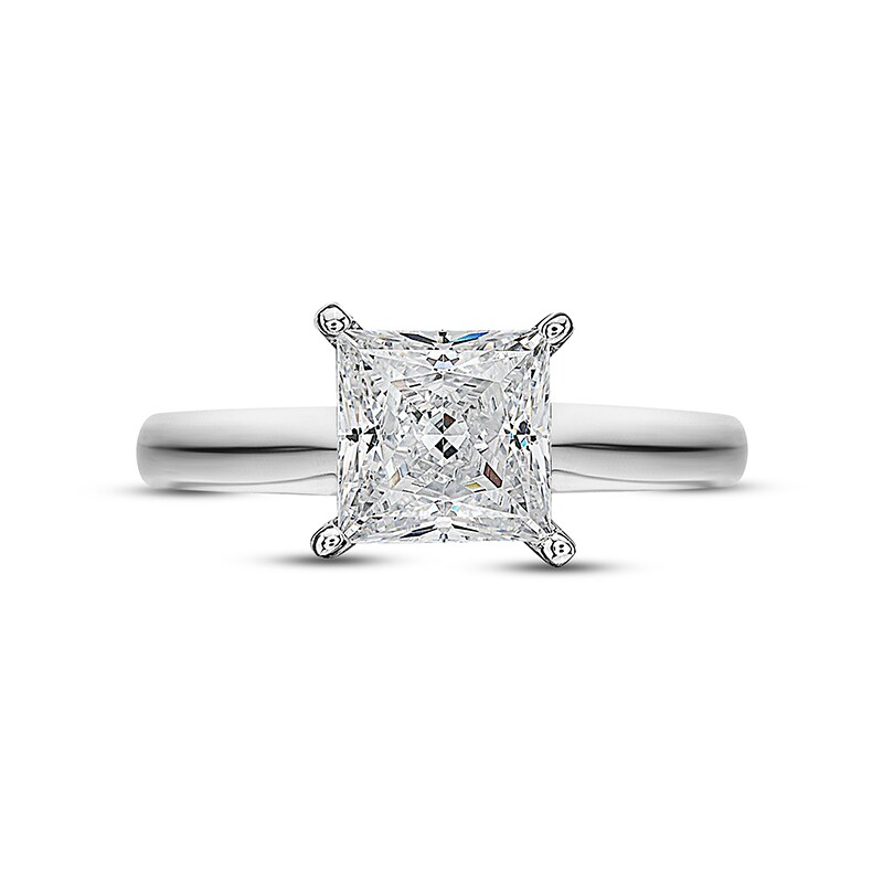 Main Image 3 of Previously Owned Certified Diamond Ring 1-1/2 carats Princess-cut 14K White Gold (I/I2)