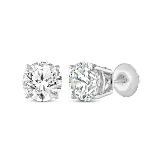 Previously Owned Diamond Solitaire Earrings 1 ct tw Round-cut 14K White Gold