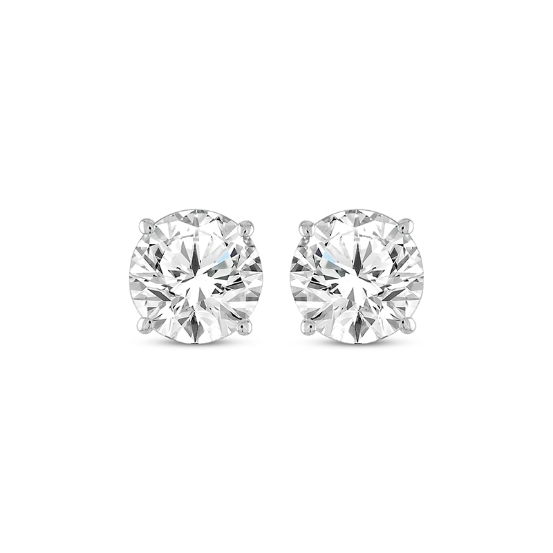 Main Image 2 of Previously Owned Diamond Solitaire Earrings 1 ct tw Round-cut 14K White Gold