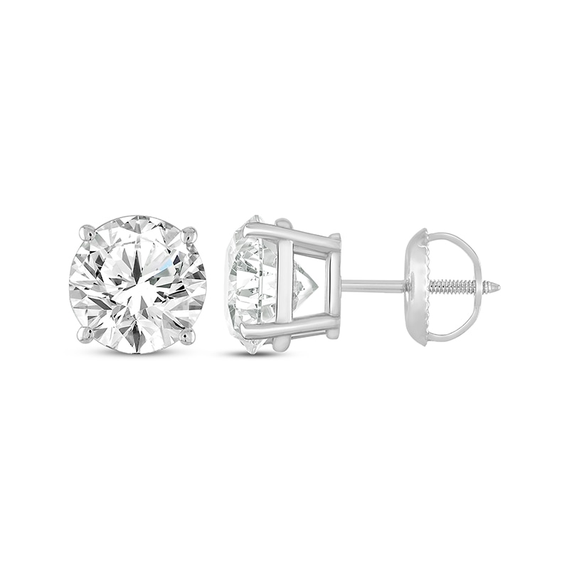 Main Image 3 of Previously Owned Diamond Solitaire Earrings 1 ct tw Round-cut 14K White Gold