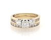 Thumbnail Image 1 of Previously Owned Round-Cut Diamond Three-Stone Bridal Set 1-3/8 ct tw 14K Two-Tone Gold Size 7.25