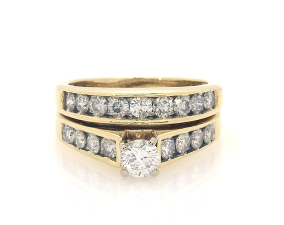 Previously Owned Round-Cut Diamond Bridal Set 1-3/8 ct tw 14K Yellow Gold 7