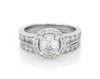 Thumbnail Image 1 of Previously Owned Round-Cut Diamond Halo Bridal Set 1-1/3 ct tw 14K White Gold Size 5.75