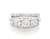 Thumbnail Image 1 of Previously Owned Round-Cut Diamond Three-Stone Bridal Set 2-5/8 ct tw 14K White Gold Size 6