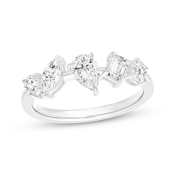 Previously Owned All You Are Multi-Shape Lab-Grown Diamond Five-Stone Ring 1 ct tw 14K White Gold