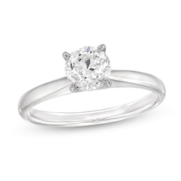 Previously Owned Certified Diamond Round-cut Ring 1 carat 14K White Gold (I/I1)