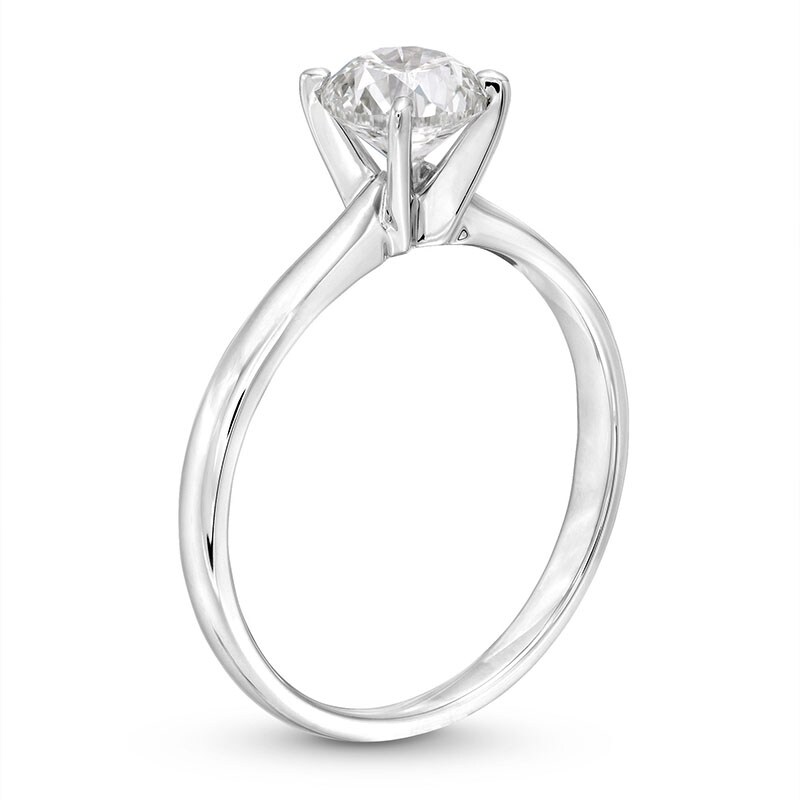 Main Image 2 of Previously Owned Certified Diamond Round-cut Ring 1 carat 14K White Gold (I/I1)