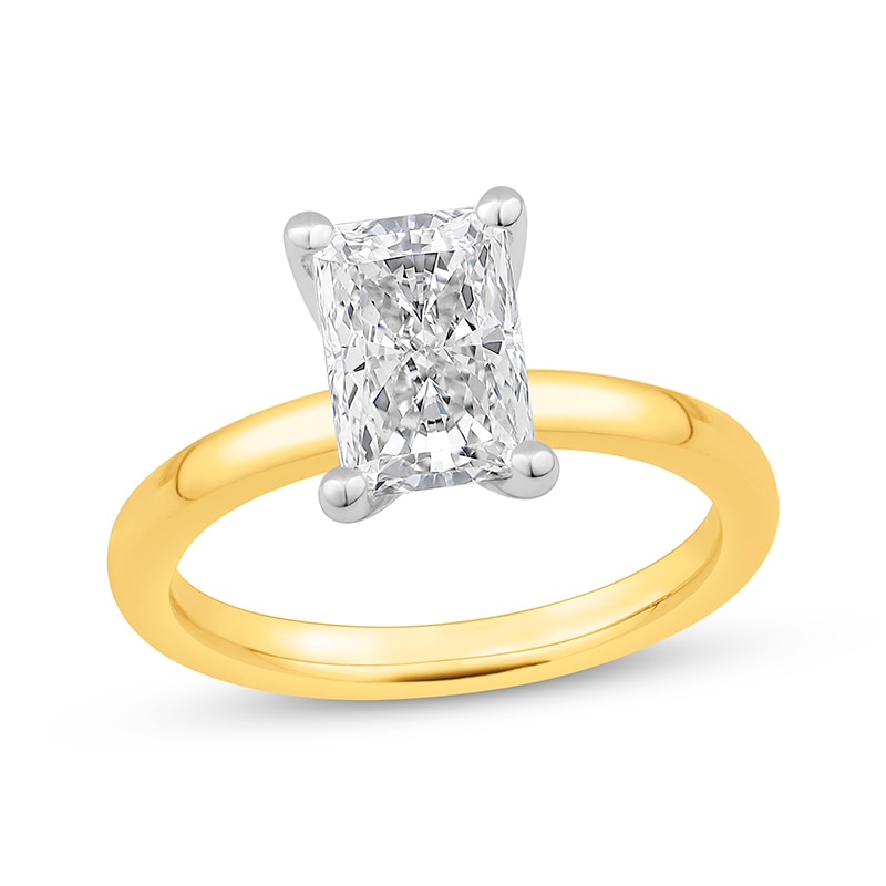 Main Image 1 of Previously Owned Lab-Grown Diamonds Radiant-Cut Solitaire Engagement Ring 2 ct tw 14K Yellow Gold (F/S12)