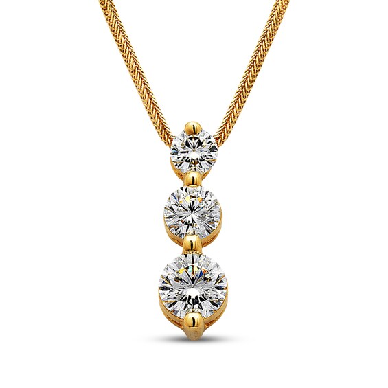 Previously Owned Leo Diamond 3-Stone Pendant 5/8ct tw 14K Yellow Gold