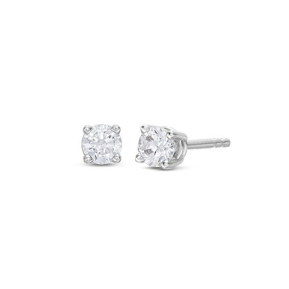 Previously Owned Diamond Solitaire Earrings 1/4 ct tw Round-Cut 14K White Gold (J/I3)
