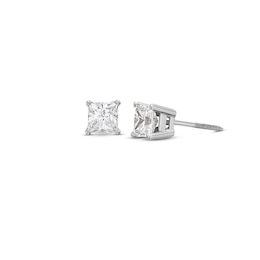 Previously Owned Diamond Solitaire Earrings 1 ct tw Princess-cut 14K White Gold (J/I2)
