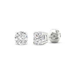 Previously Owned KAY Lab-Grown Diamonds Solitaire Stud Earrings 1 ct tw 14K White Gold (F/VS2)