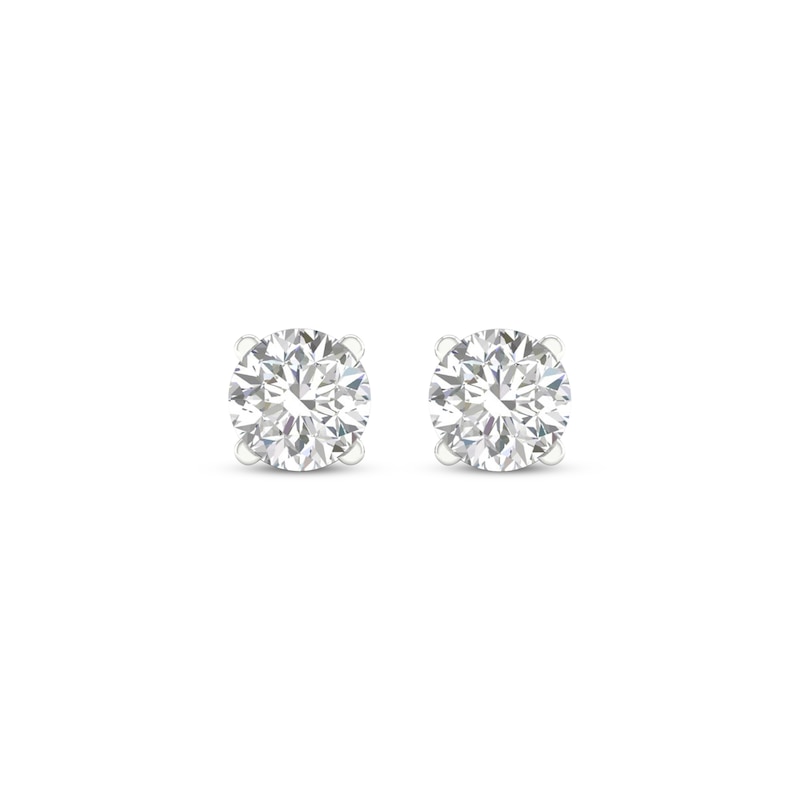 Main Image 2 of Previously Owned KAY Lab-Grown Diamonds Solitaire Stud Earrings 1 ct tw 14K White Gold (F/VS2)