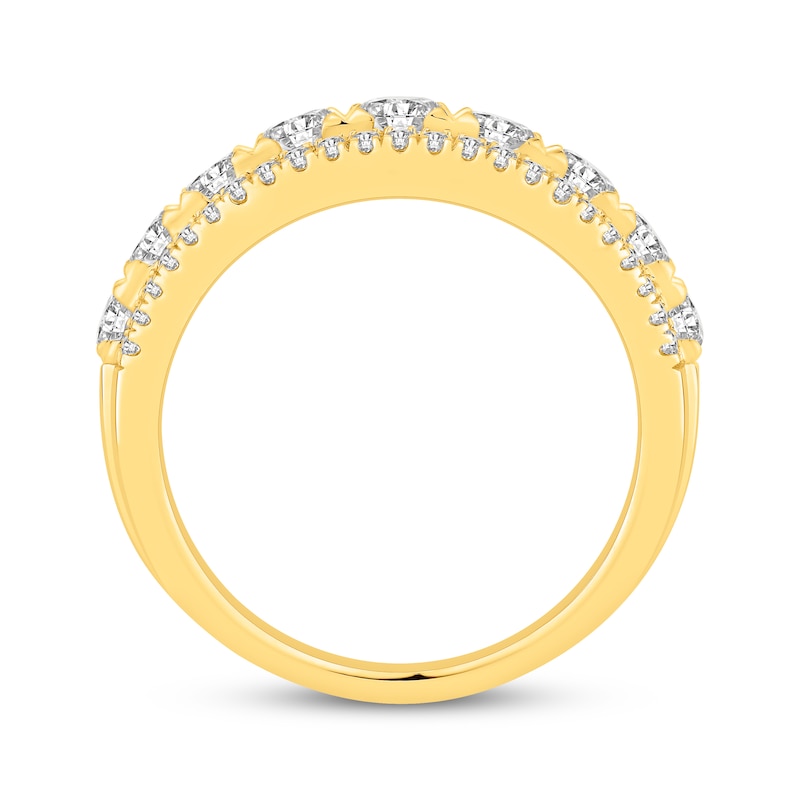 Main Image 3 of Previously Owned Lab-Grown Diamonds Graduated Anniversary Ring 1-1/4 ct tw 14K Yellow Gold