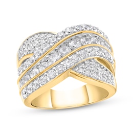 Previously Owned KAY Lab-Grown Diamonds Crossover Fashion Ring 2 ct tw 10K Yellow Gold