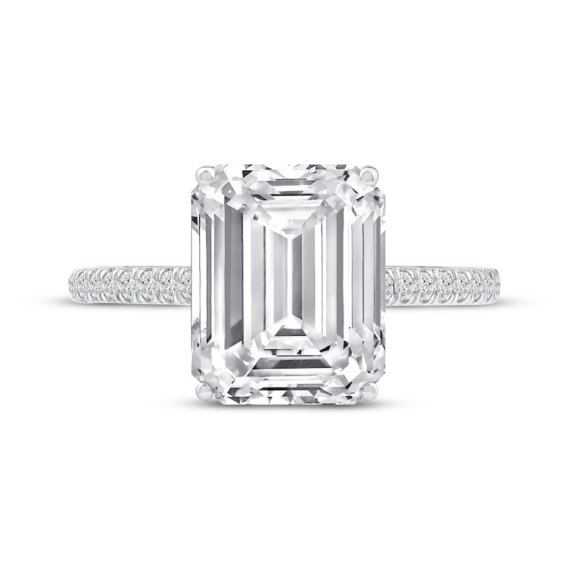 Main Image 3 of Previously Owned Lab-Grown Diamonds Emerald-Cut Engagement Ring 4-1/3 ct tw 14K White Gold