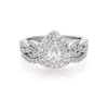 Thumbnail Image 1 of Previously Owned Neil Lane Pear-Shaped Diamond Double Halo Braided Bridal Set 7/8 ct tw 14K White Gold Size 4.75
