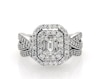 Thumbnail Image 1 of Previously Owned Baguette-Cut Diamond Double Halo Bridal Set 1-1/8 ct tw 14K White Gold Size 6.25